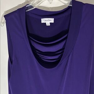 Calvin Klein Women's Deep Purple Sleeveless Top, size Large